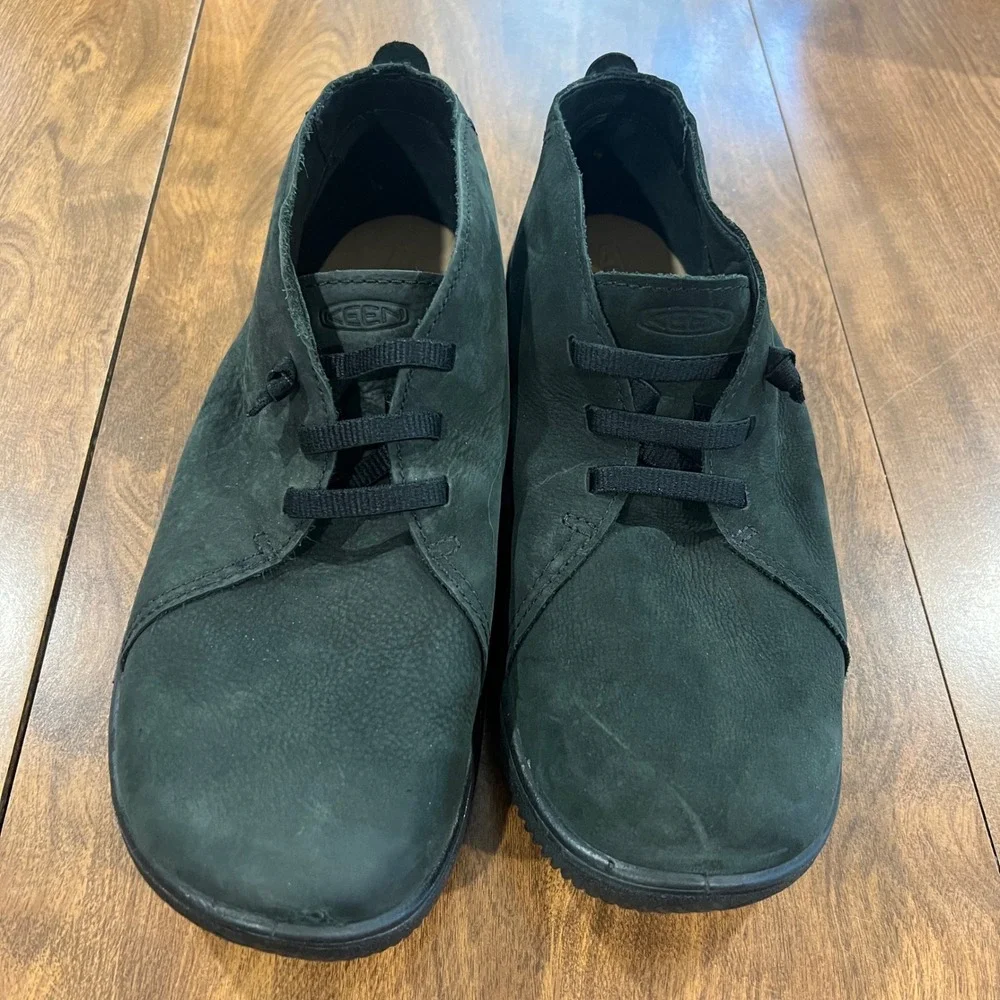 Keen Mosey Minimalist Chukka Black Leather Lace Up Ankle Boots Mens 11